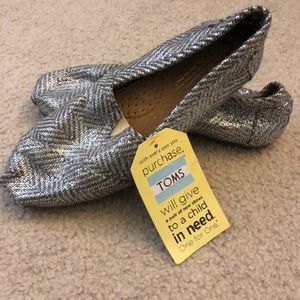 Silver Woven Toms - Brand New!